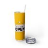 Image of the Fresh Drink Skinny Tumbler in vibrant colors, featuring a slim, modern design with a reusable straw.
